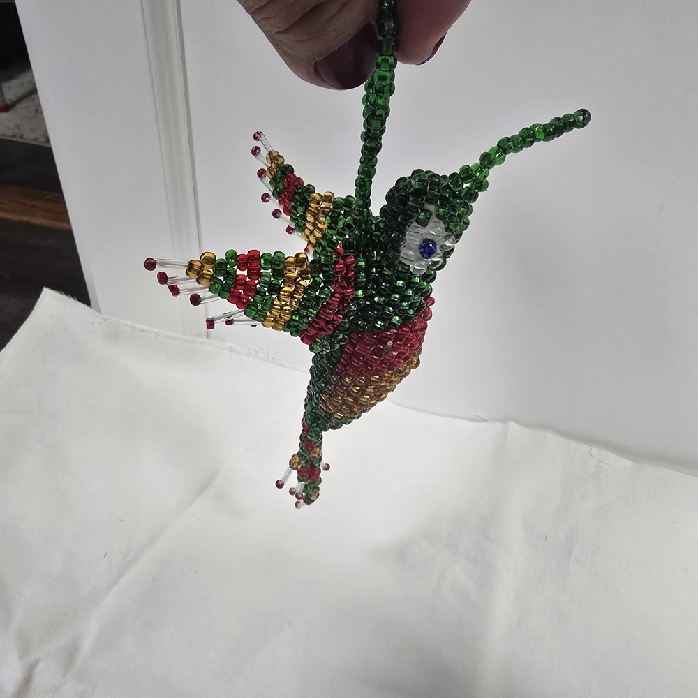 Colorful Beaded Hummingbird  Keychain
